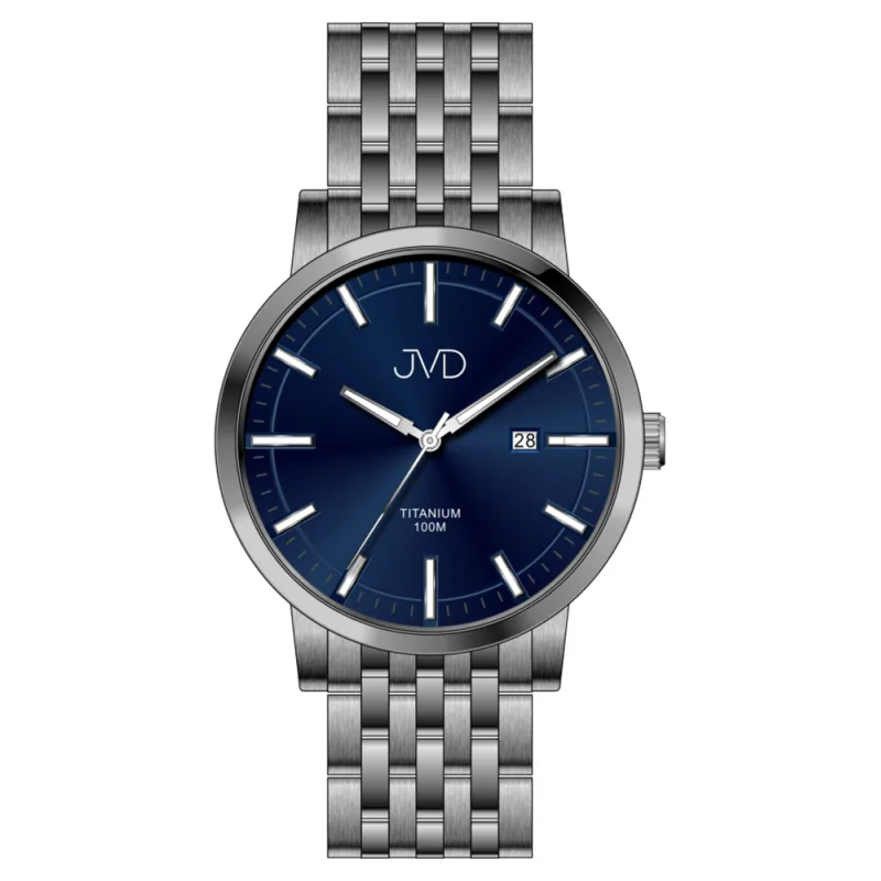JVD Pánské stříbrné titanové vodotěsné náramkové hodinky JVD JE2004.2 - 10ATM