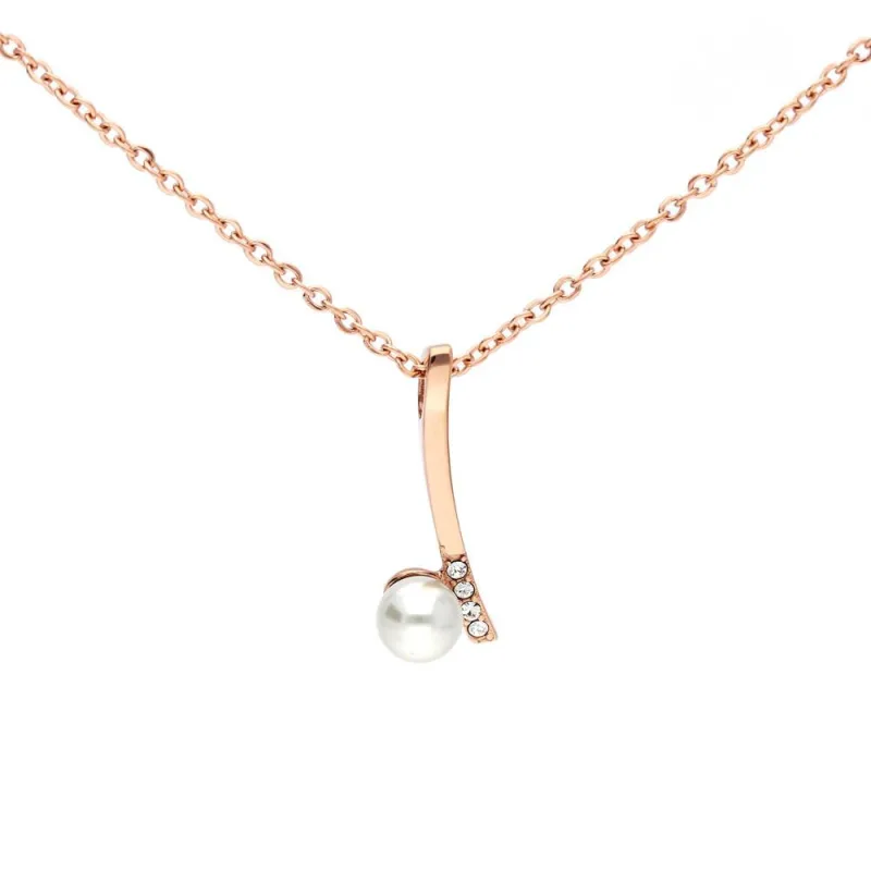 MPM Ocelový náhrdelník z chirurgické oceli Necklace 7999, Gold rose