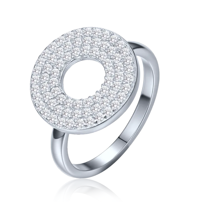 MINET Stříbrný prsten kroužek s bílými zirkony vel. 52 JMAS0314SR52