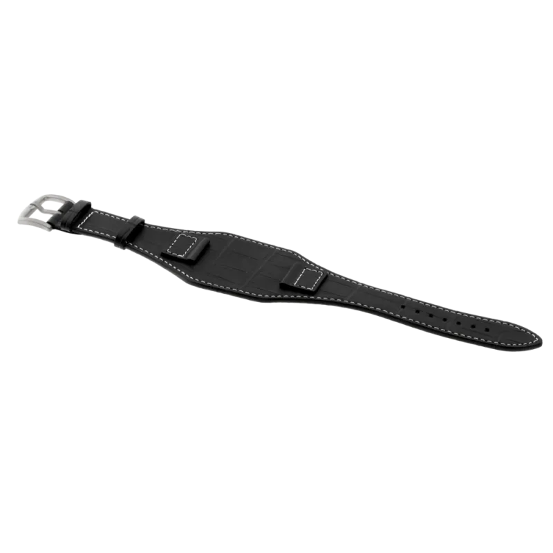 JVD Černý kožený řemínek na hodinky JVDRJ1055