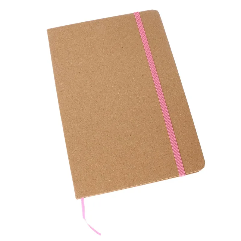 MPM Linkovaný poznámkový blok s deskami z recyklovatelného kraftového papíru Idah A5 - růžový G01.4305.23