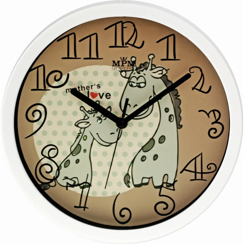 MPM Dětské hnědé barevné hodiny MPM s žirafami E01.3090.0050 SKLAD