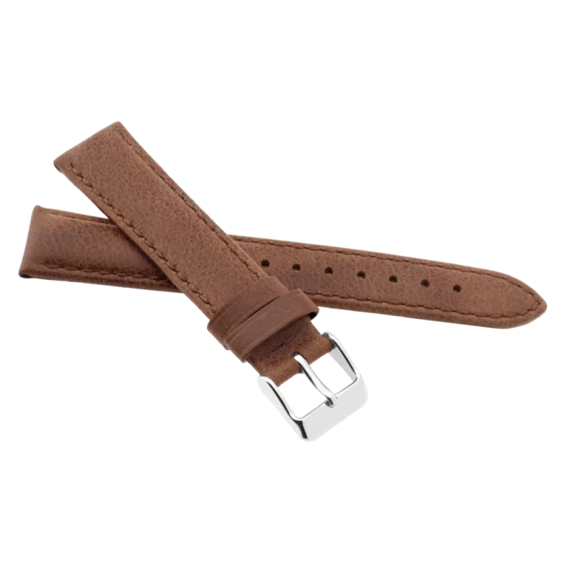 JVD Kožený unisex hnědý řemínek na hodinky R41503/20