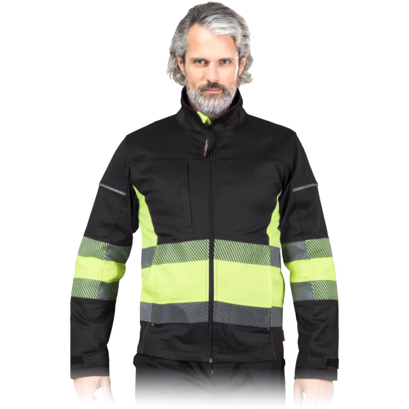 Reis BAX BY elastická mikina čierna/žltá