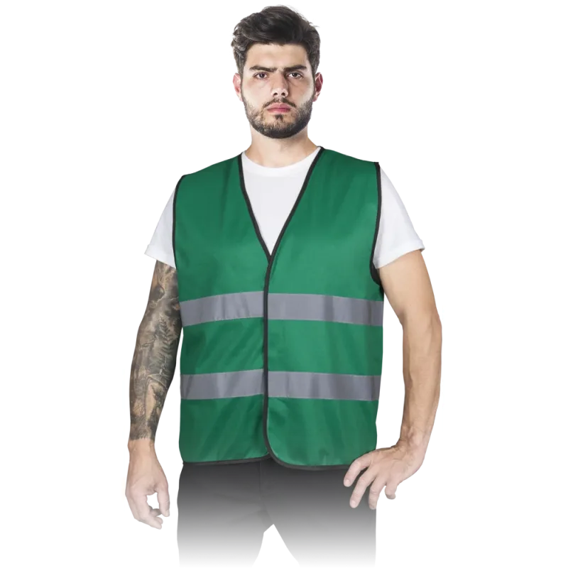 Reis KOS COLOR Pánska výstražná vesta 5 Pack Green M-3XL