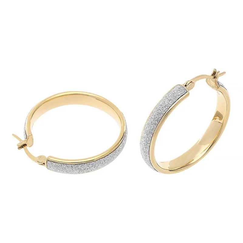 MPM Dámské ocelové nerezové náušnice 7726 - stříbrnozlaté barvy