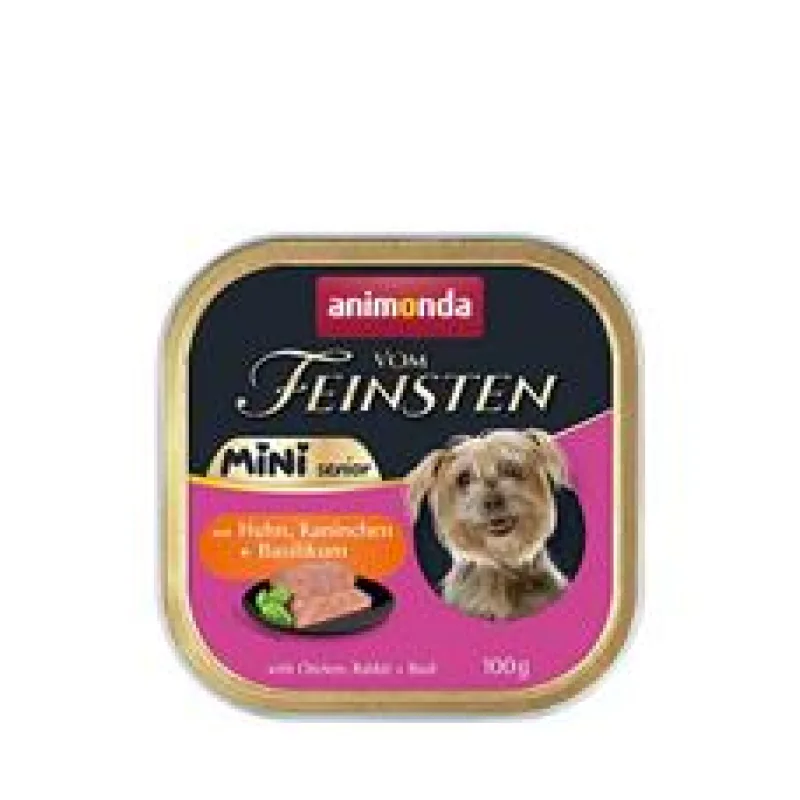 ANIMONDA paštika Vom Feinsten MINI Senior - kuře, králík, bazalka pro psy 100g