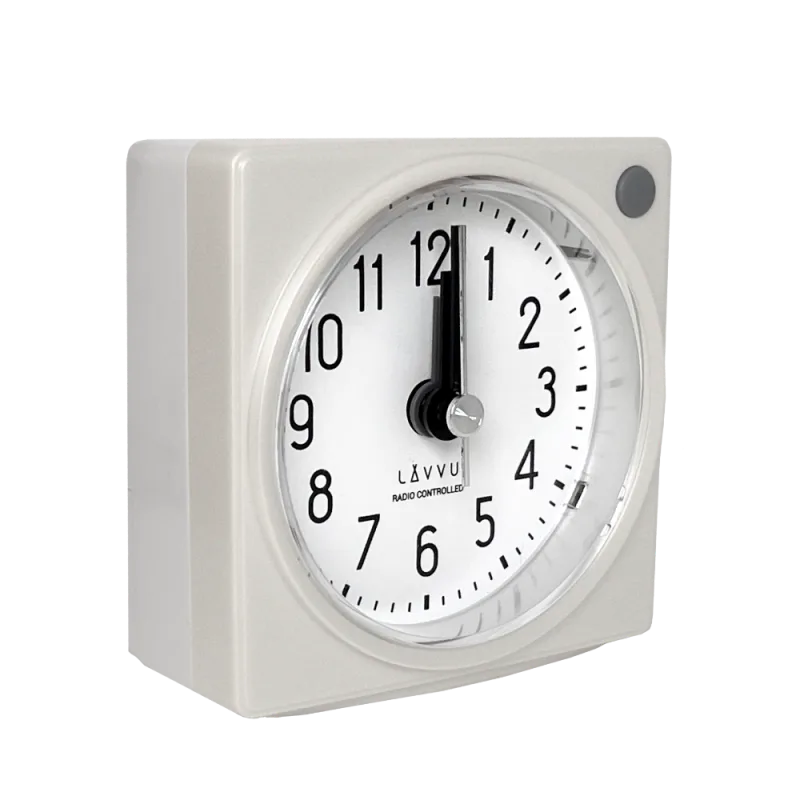 LAVVU Bílý ručkový rádiem řízený budík s funkcí STOP Second Hand 3 ROKY ZÁRUKA! LAR3020