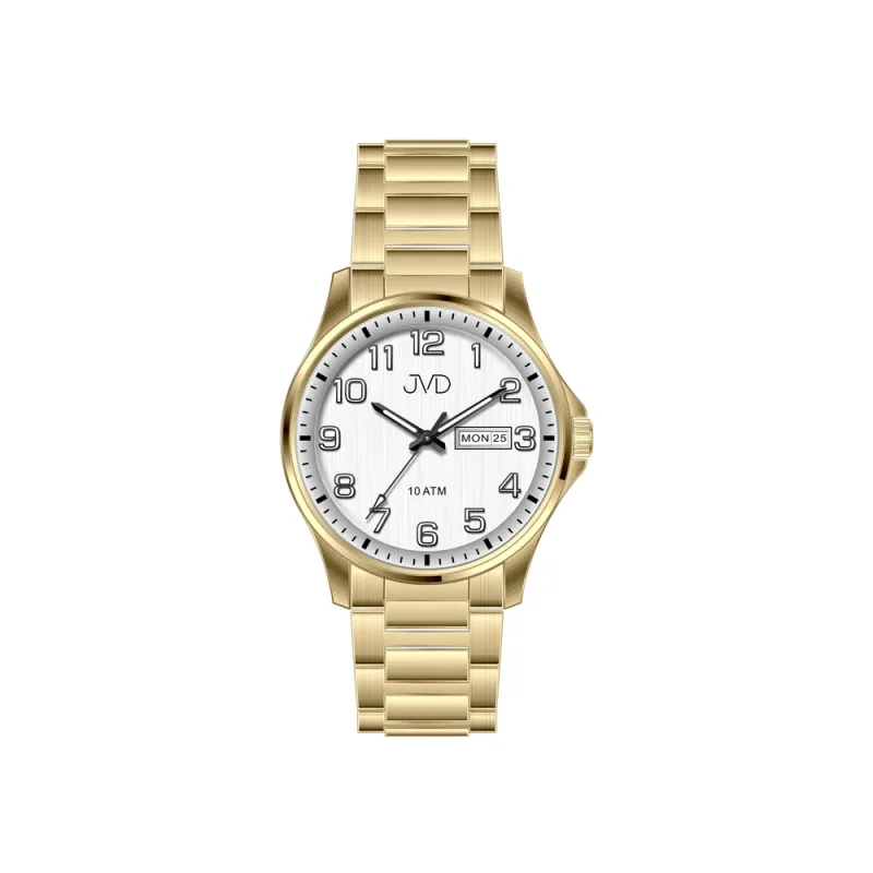 JVD Vodotěsné pánské pozlacené náramkové hodinky JVD JE611.8 - 10ATM