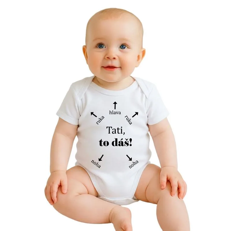 Detské body s potlačou New Baby Tati, to dáš! - krátky rukáv