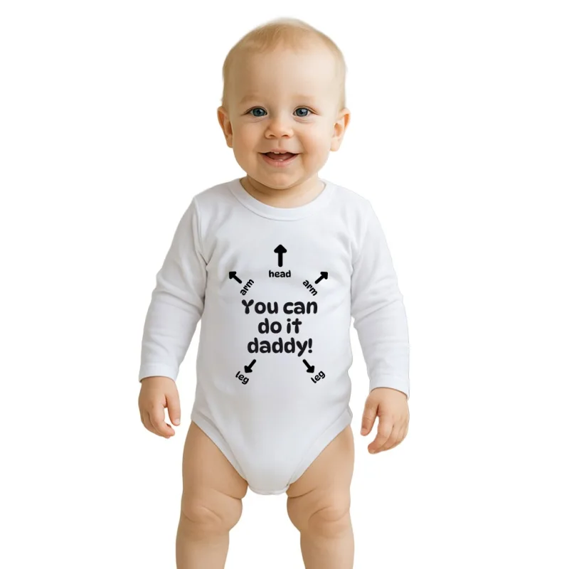 Detské body s potlačou New Baby You can do it daddy!