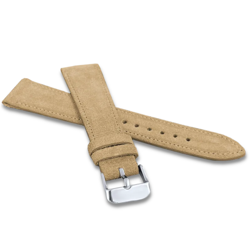 LAVVU Béžový prošitý řemínek SUEDE z luxusní kůže Top Grain - 14 LSAEF14