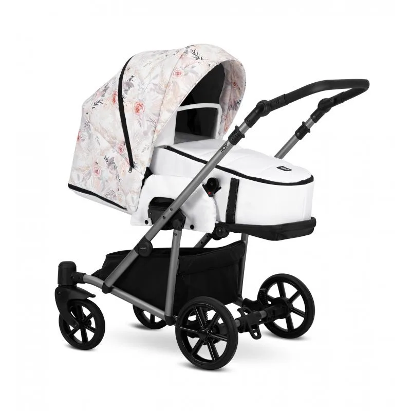 Kočík Kunert Roy grey frame 2v1 - delicate flowers