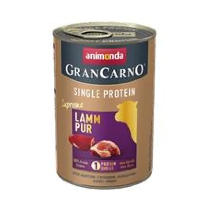 GRANCARNO Single Protein - čisté jehněčí, konzerva pro psy 400g