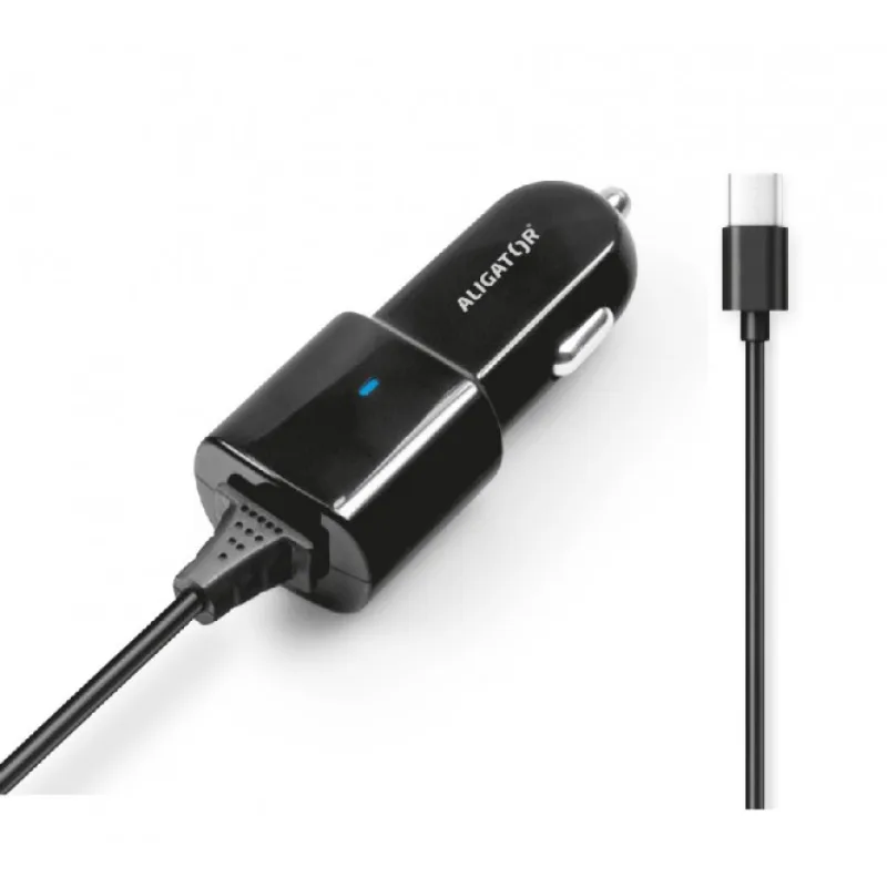 Aligátor nab. do auta USB-C s USB TCH 2, 4A čierna CHA0025