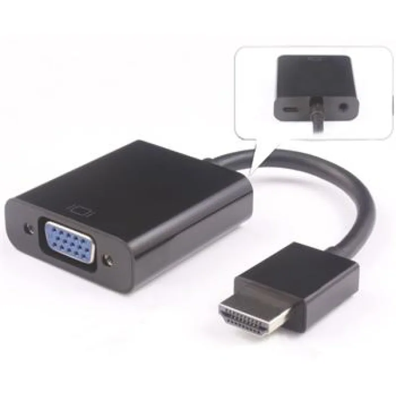 Predvodník HDMI na VGA so zvukom 3, 5mm jack-čierny khcon-19