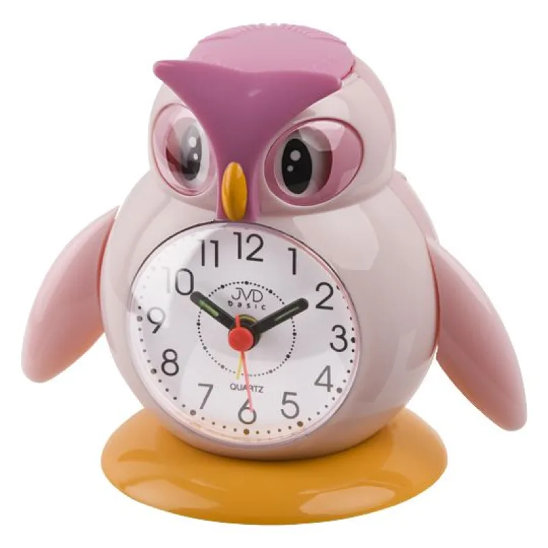 Růžový dětský budík JVD SR51. 2 - sovička