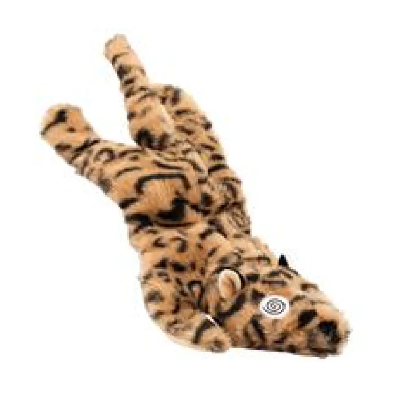 Divoká kočka ležící, plyšová hračka pro psy, HIPHOP DOG, žlutá/černá 40 cm