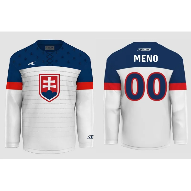 Slovakia Slovensko dres s VYŠÍVANÝM ZNAKOM biely s vlastným menom a číslom