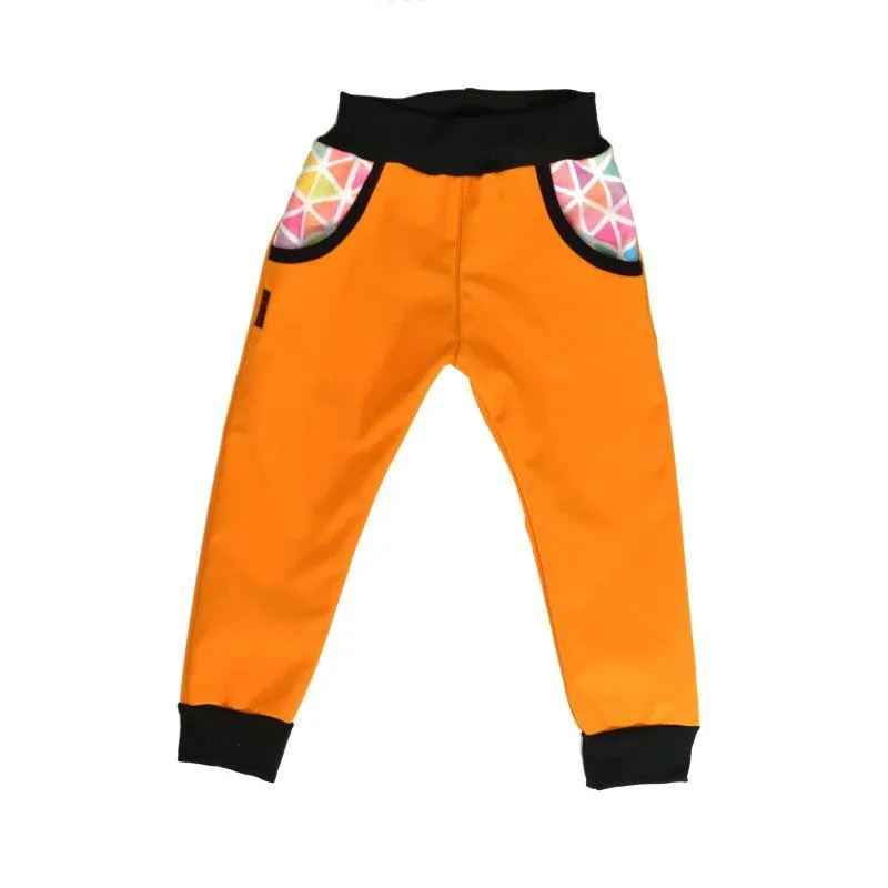 Detské nohavice softshellové med/akvarel, veľ. 122-134