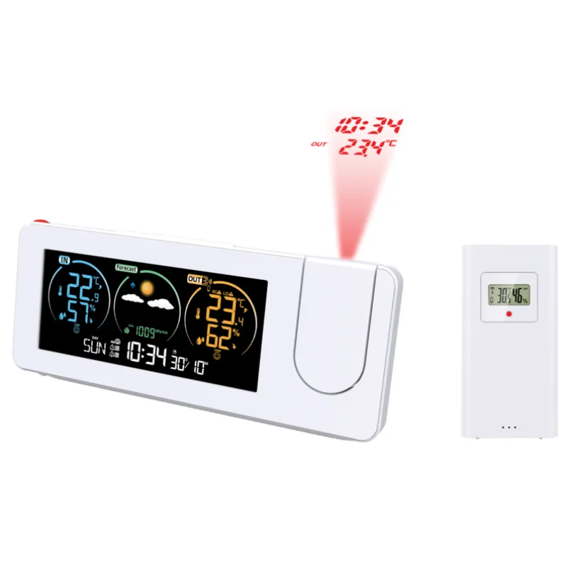 JVD Bílá rádiem řízená meteorologická stanice s budíkem JVD RB3538.2