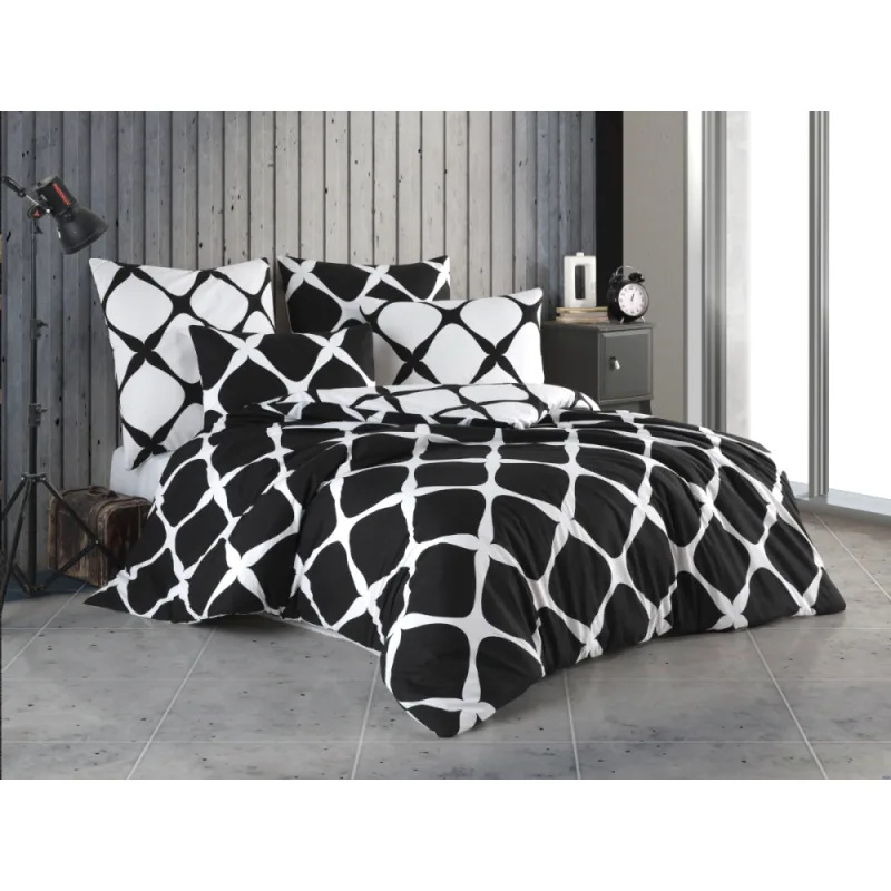 Bavlnené obliečky Noir 200x220/2x70x90 cm