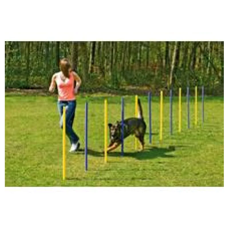 Karlie Agility slalom žlutá/modrá 12x100cm