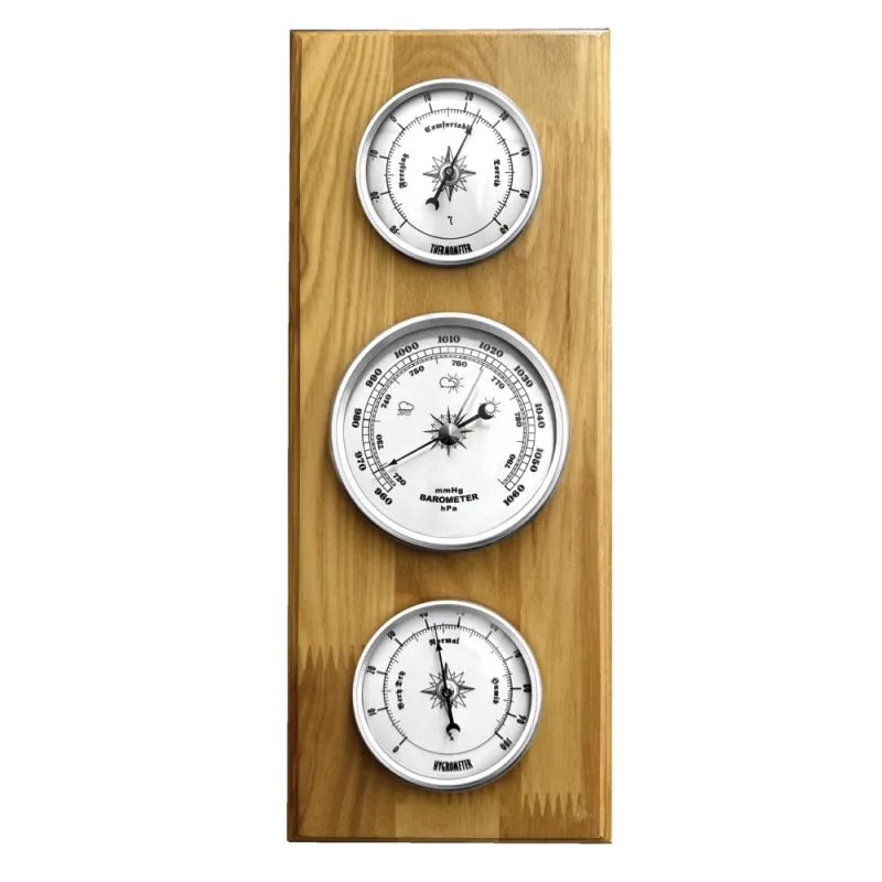 JVD Dřevěný hranatý teploměr, vlhkoměr a barometr JVD BA233/68