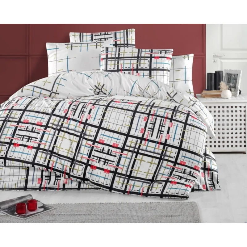 Brotex Obliečky Satén Geometry 200x200/2x70x90 cm