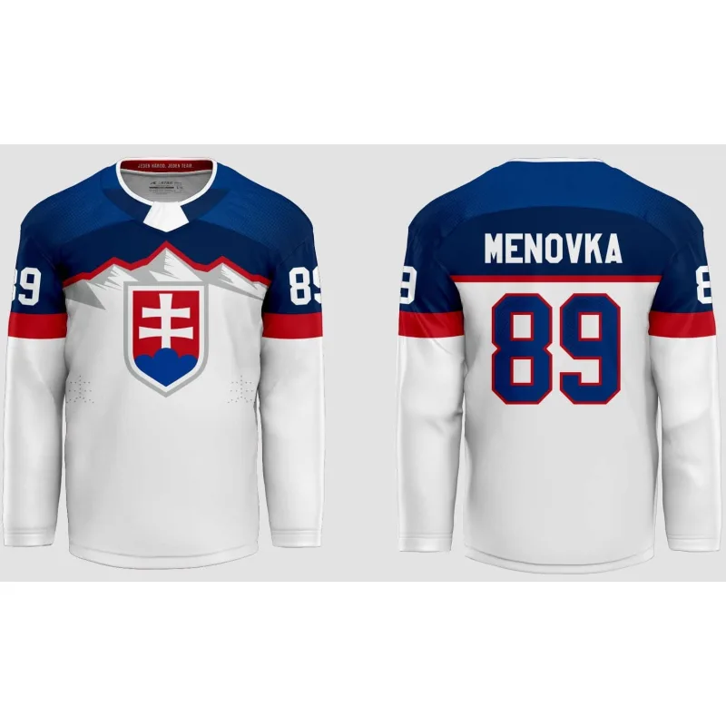 Slovakia Slovensko hokejový dres biely pánsky (2026) s vlastným menom a číslom