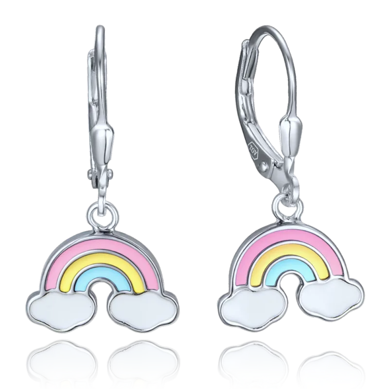 MINET Dětské stříbrné náušnice duha JMAD0064SE00
