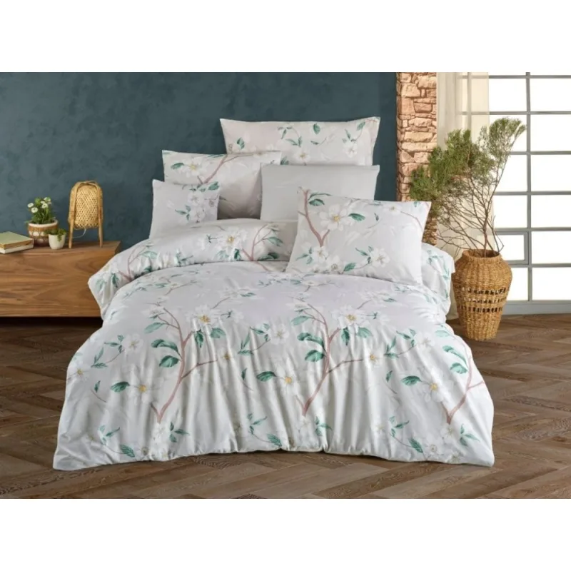 Bavlnené obliečky Saly green 140x220/70x90 cm