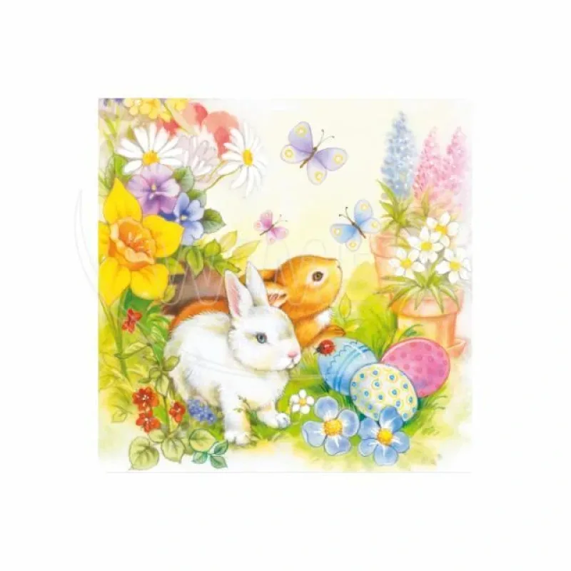 Velikonoční ubrousky 3-vrstvé 33 x 33 cm (PAP - FSC Mix), 20 ks (83090 - CH3N)