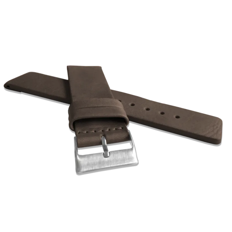 LAVVU Tmavě hnědý hladký řemínek PLAIN z luxusní kůže Top Grain - 22 LSCUC22