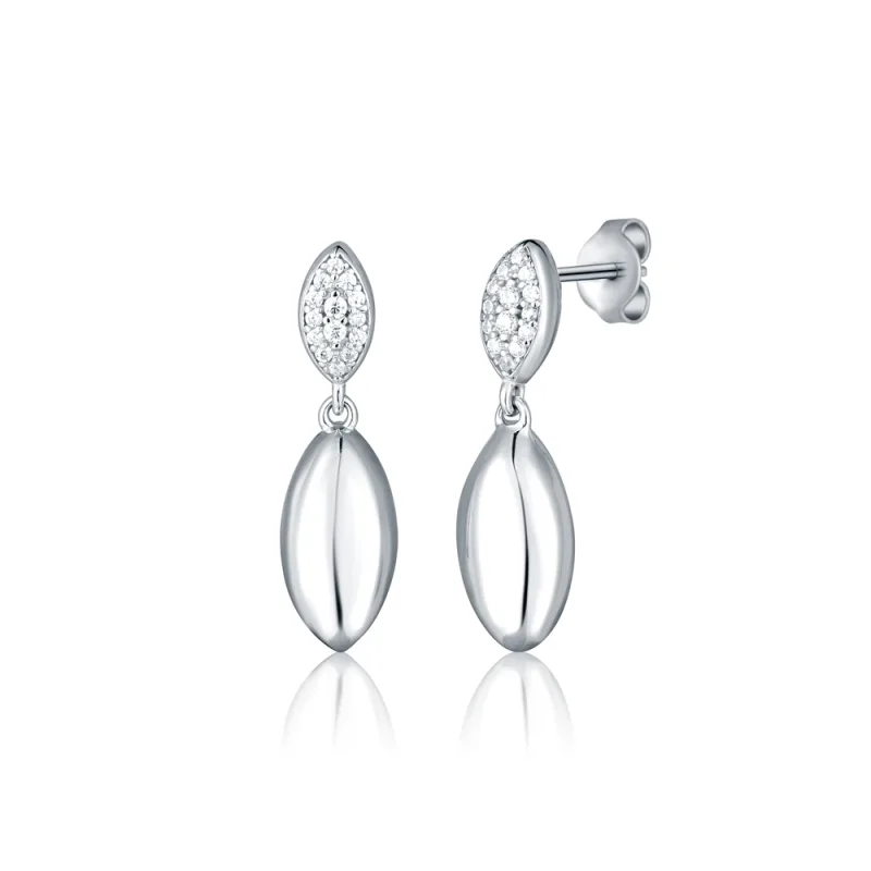 JVD Dámské stříbrné visací náušnice se zirkony na puzetku SVLE3107XH2BI00