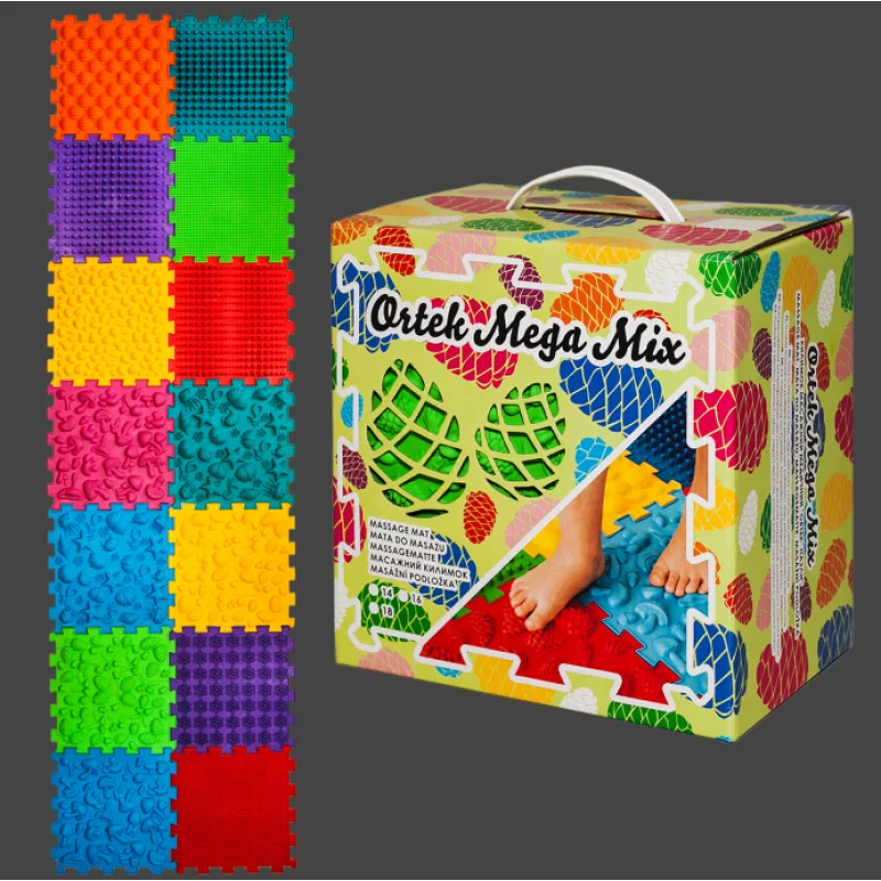 Masážna ortopedická podložka Puzzle "Mega Mix" 14 prvkov