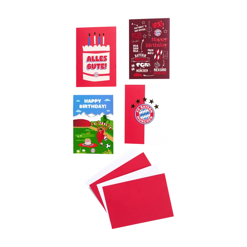 FC Bayern München - Bayern Mníchov blahoželacie kartičky (4 ks v balení)