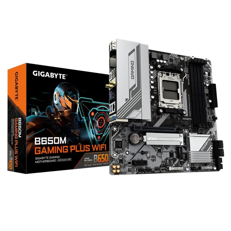 GIGABYTE MB Sc AM5 B650M GAMING PLUS WF, AMD B650, 4xDDR5, 2xDP, …