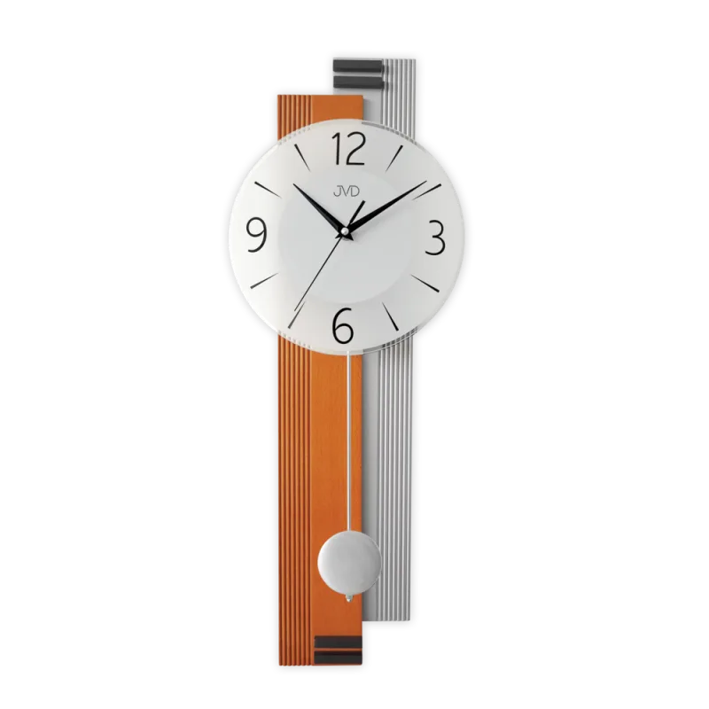JVD Dřevěné skleněné netikající tiché kyvadlové hodiny JVD NS22013/41
