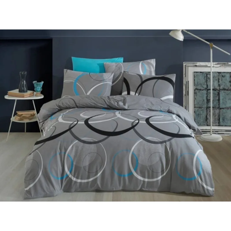 Bavlnené obliečky Toronto bluegrey 200x200/2x70x90 cm