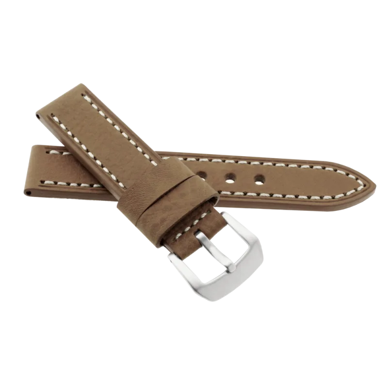 JVD Kožený unisex hnědý řemínek na hodinky R41203/22