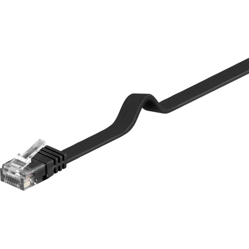 PremiumCord Plochý patch kábel UTP RJ45-RJ45 CAT6 2m čierna sp6uflat020C