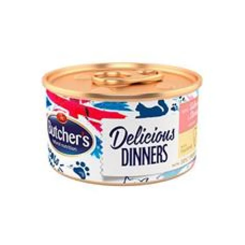 Butcher’s Cat Class.Delic.Dinners losos+krevet konz 85g