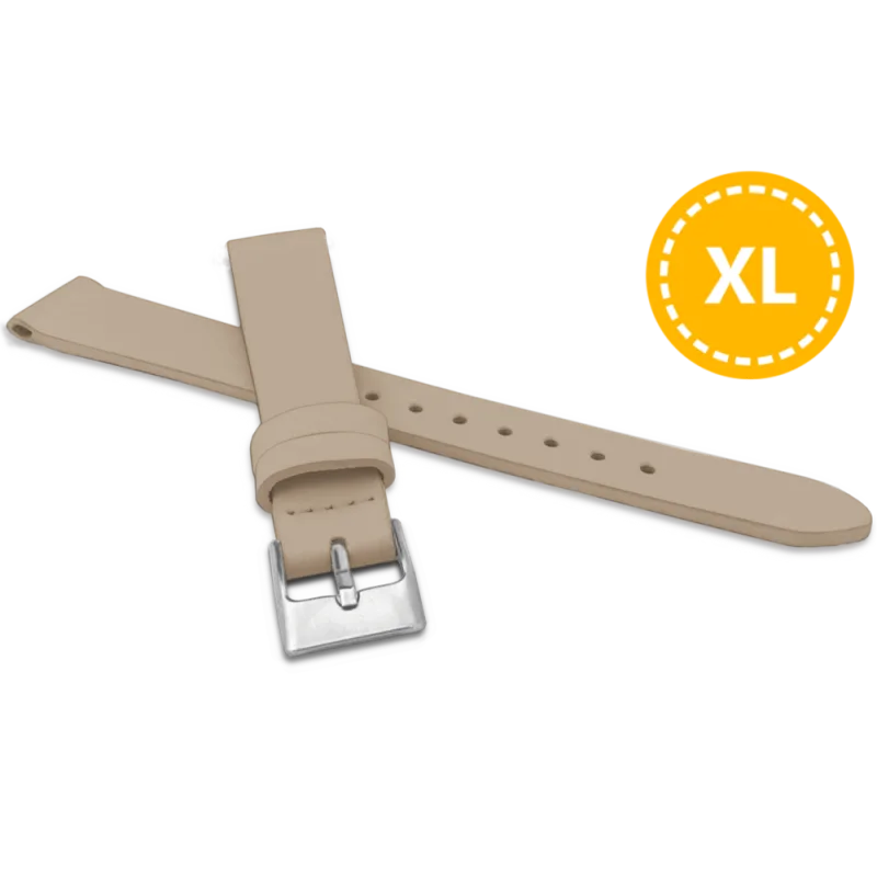 MINET XL Prodloužený béžový řemínek z luxusní kůže Top Grain - 16 - XL MSSXC16