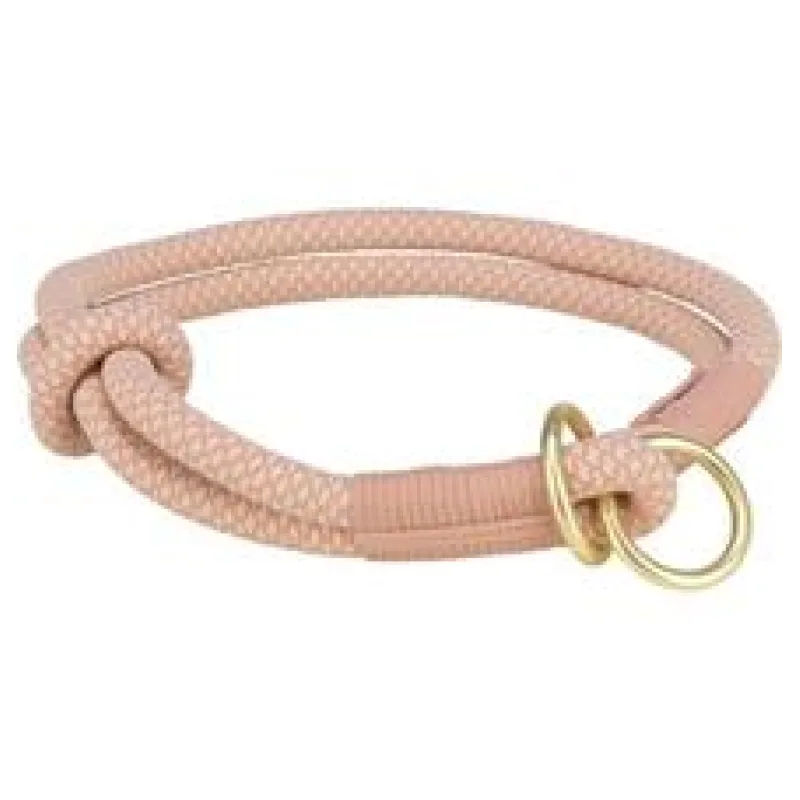 Soft Rope kulatý polostahovací obojek, růžová/světlerůžová S: 35 cm/ 10 mm