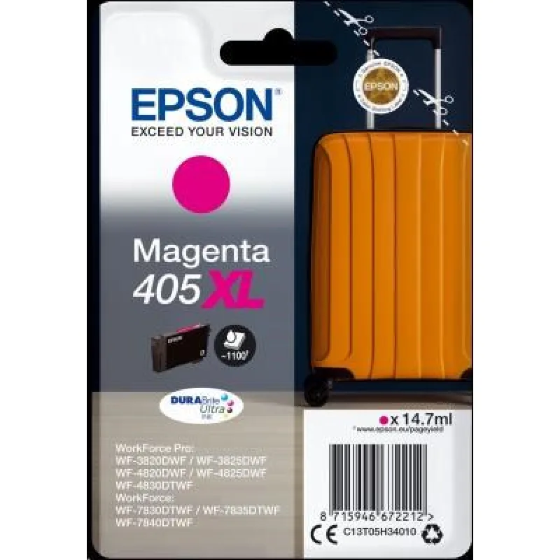 Atrament EPSON Singlepack Magenta 405XL Durabrite Ultra C13T05H34010