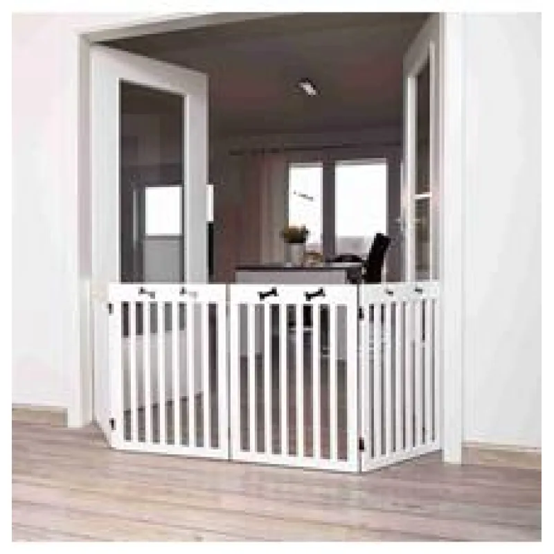 Branka pro psy 4 díly 60-160 x 75 cm bílá 1 ks