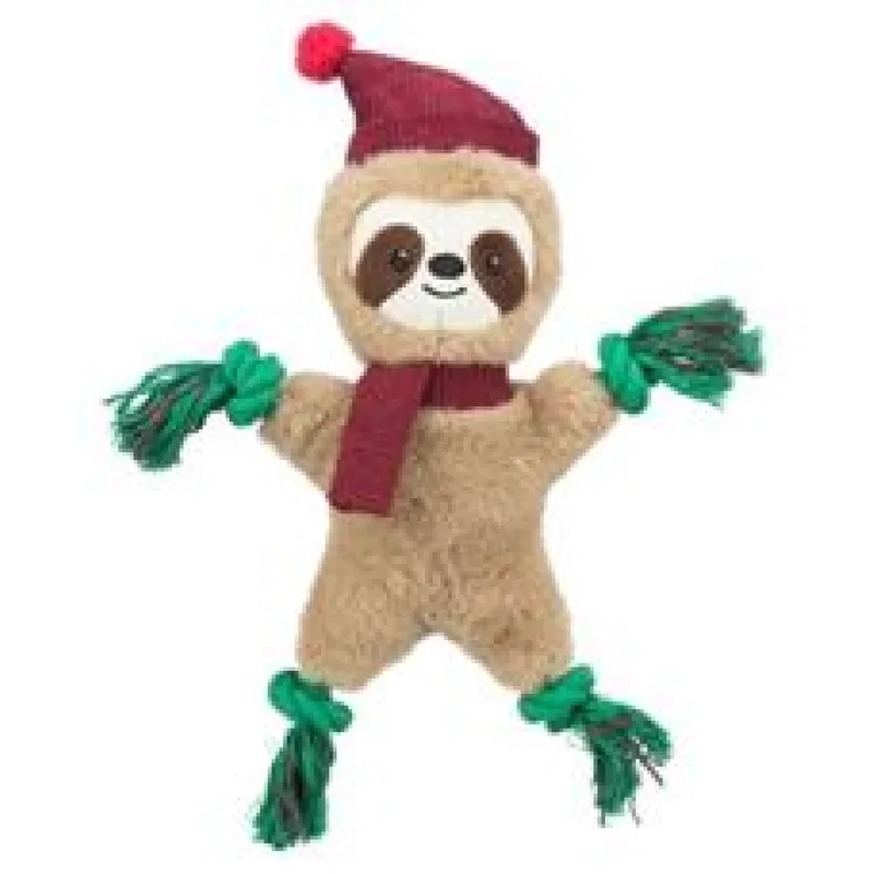 Xmas SLOTH - vánoční lenochod 30 cm, píská/šustí, plyš/lano 30 cm