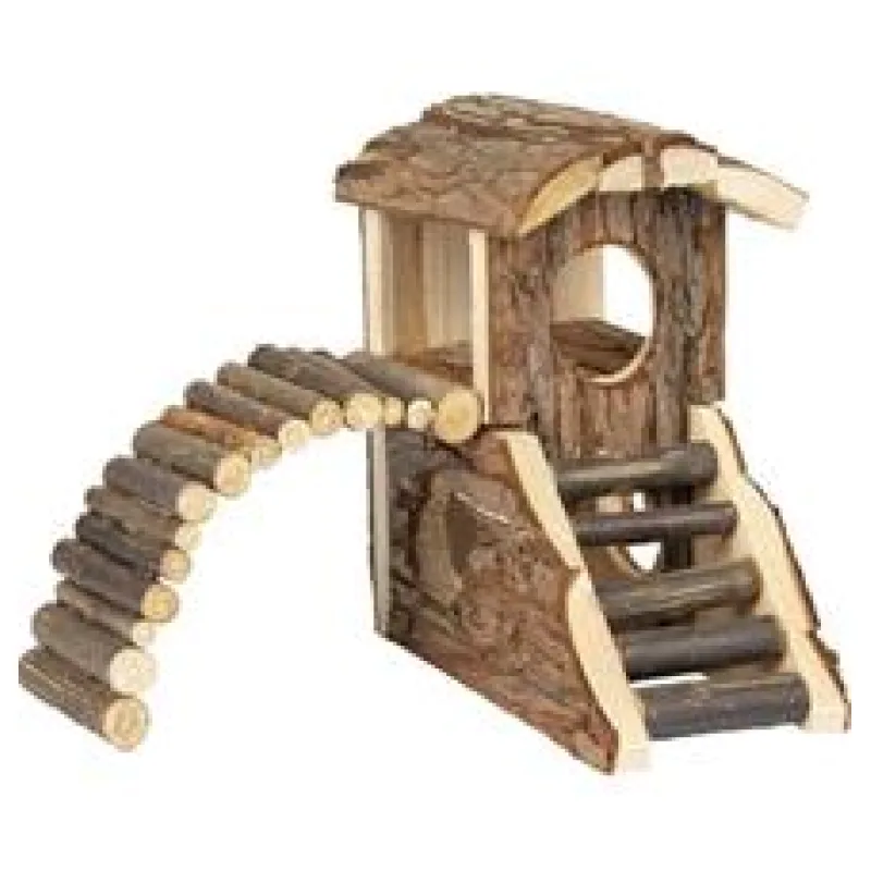 Domek dřevo přírodní House Marty 19x16,5x16,5cm Flamingo 1 ks