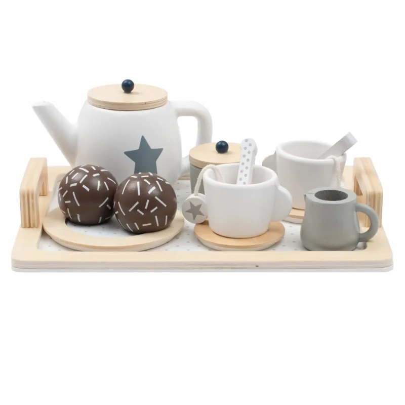 Detská drevená čajová súprava Montessori Baby Mix